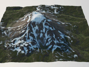 Montanha Coberta de Neve Modelo 3D
