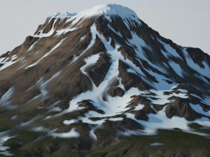 Snow Covered Mountain Model 3D