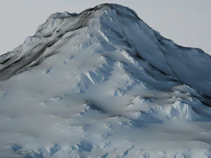 Montanha Coberta de Neve Modelo 3D
