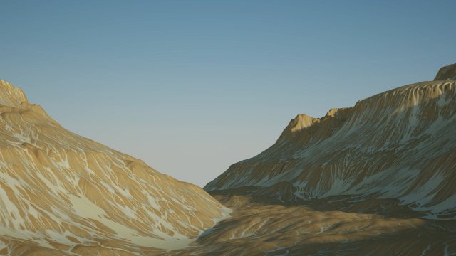 Desert Rocky Mountain 3D Модель .c4d .max .obj .3ds .fbx .stl .blend 
