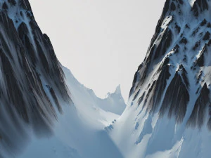 雪に覆われた山 3Dモデル