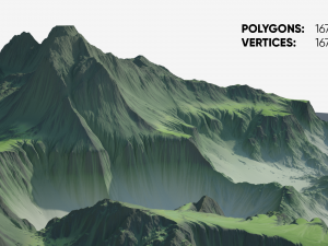 Highly detailed terrain 3D Model