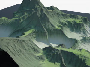 Highly detailed terrain 3D Model