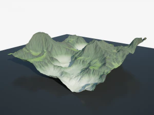 Highly detailed terrain 3D Model