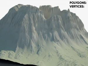 Vulcão rochoso de ficção científica altamente detalhado com depósitos de areia Modelo 3D