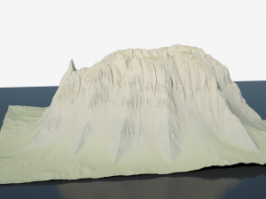 Highly detailed sci-fi rocky volcano with sand deposits Modelo 3D