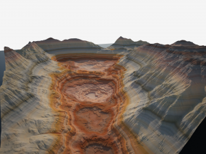 Highly detailed sci-fi rocky desert 3D Model