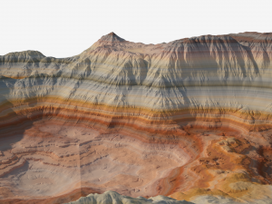 Highly detailed sci-fi rocky desert 3D Model