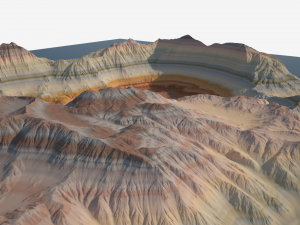 Highly detailed sci-fi rocky desert 3D Model