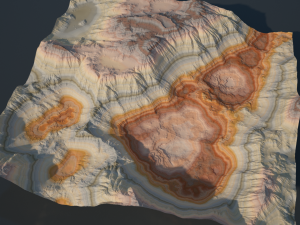 Highly detailed sci-fi rocky desert 3D Model
