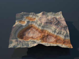 Highly detailed sci-fi rocky desert 3D Model