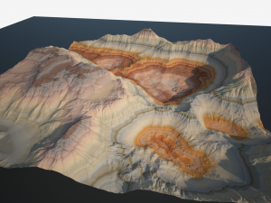 Highly detailed sci-fi rocky desert 3D Model