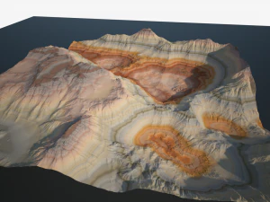 Highly detailed sci-fi rocky desert 3D Model