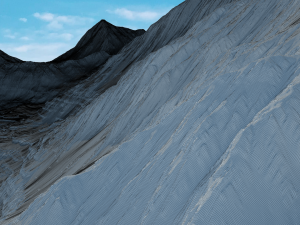 Highly detailed sci-fi rocky desert 3D Model