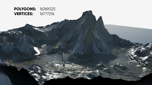 Highly detailed rocky mountain and valley 3D 模型 .c4d .max .obj .3ds .fbx .stl .blend 
