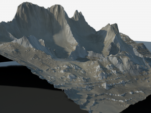 Highly detailed rocky mountain and valley 3D 模型