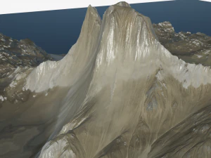 Montanha rochosa e vale altamente detalhados Modelo 3D