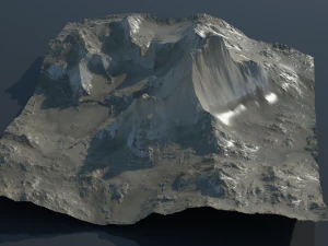 Montanha rochosa e vale altamente detalhados Modelo 3D