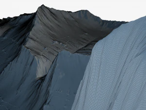 Montanha rochosa e vale altamente detalhados Modelo 3D