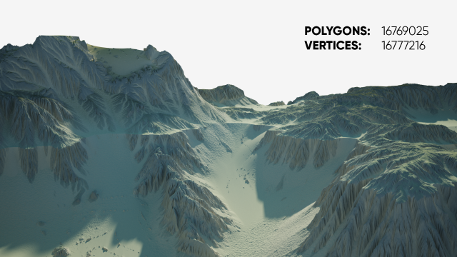 Highly detailed sci-fi desert terrain 3D Model .c4d .max .obj .3ds .fbx .stl .blend 
