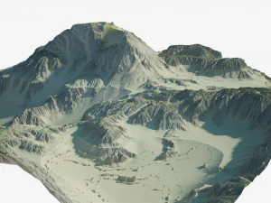 Terreno des&eacute;rtico de fic&ccedil;&atilde;o cient&iacute;fica altamente detalhado Modelo 3D