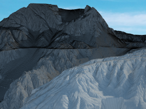 Highly detailed sci-fi desert terrain 3D Model