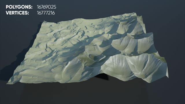 Abstract desert terrain with sand texture 3D Модель .c4d .max .obj .3ds .fbx .stl .blend 