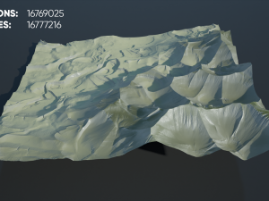 Abstract desert terrain with sand texture 3D Model