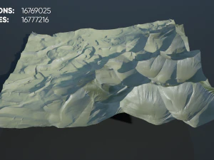 砂のテクスチャーを持つ抽象的な砂漠の地形 3Dモデル