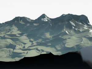 Terreno deserto abstrato com textura de areia Modelo 3D