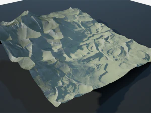 Terreno deserto abstrato com textura de areia Modelo 3D