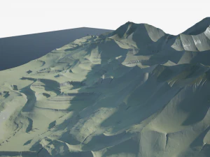 Terreno deserto abstrato com textura de areia Modelo 3D