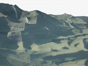 Terreno deserto abstrato com textura de areia Modelo 3D