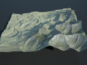 Terreno deserto abstrato com textura de areia Modelo 3D