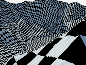 Cartoon mountain terrain with a body of water and river 3D Модель