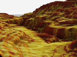 Cartoon mountain terrain and canyon 3D 模型