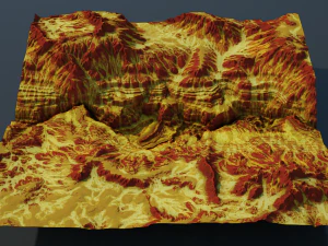 Terreno montano e canyon dei cartoni animati Modello 3D