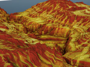 Terreno montano e canyon dei cartoni animati Modello 3D