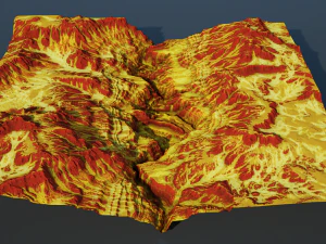 Terreno montano e canyon dei cartoni animati Modello 3D