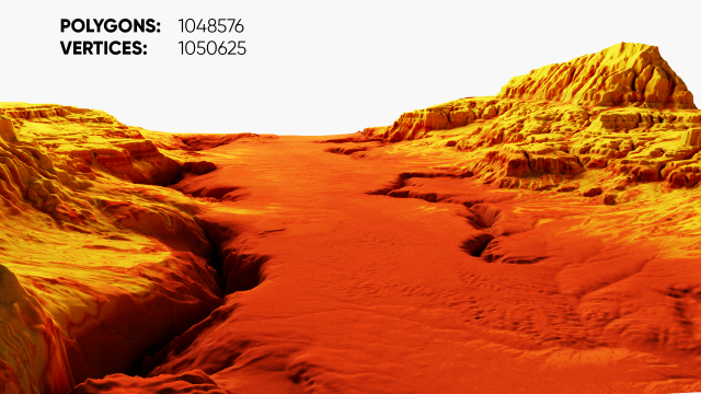 Cartoon mountain terrain with canyon and fissures Modèle 3D .c4d .max .obj .3ds .fbx .stl .blend 