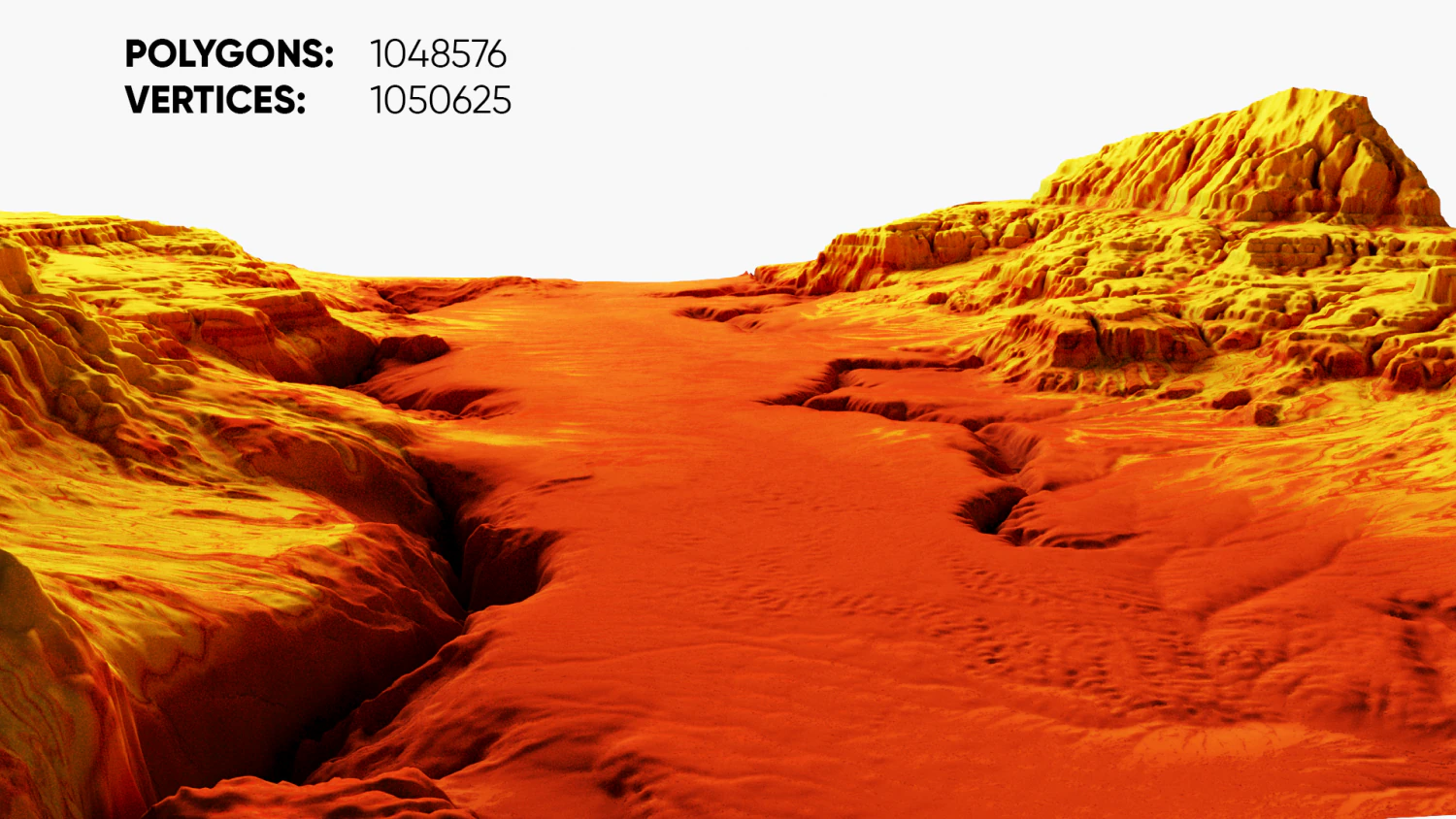 Cartoon mountain terrain with canyon and fissures 3D Model .c4d .max .obj .3ds .fbx .stl .blend 