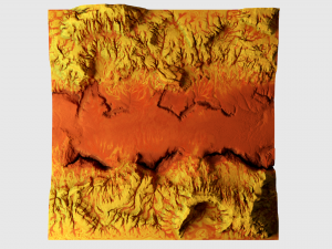 Cartoon mountain terrain with canyon and fissures Modèle 3D