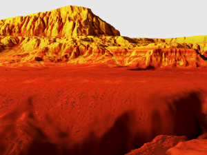 Cartoon mountain terrain with canyon and fissures Modèle 3D