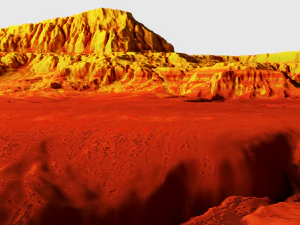 Cartoon mountain terrain with canyon and fissures 3D Model