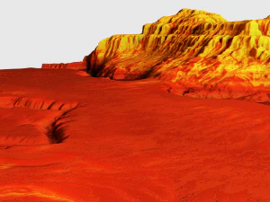 Cartoon mountain terrain with canyon and fissures 3D Model