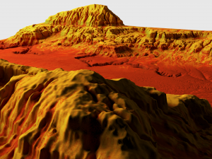 Cartoon mountain terrain with canyon and fissures Modèle 3D