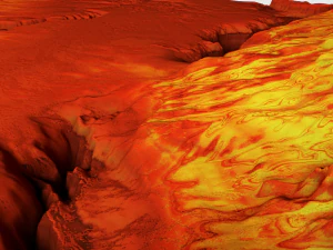 Cartoon mountain terrain with canyon and fissures 3D Model