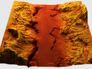Cartoon mountain terrain with canyon and fissures Modèle 3D