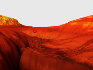 Cartoon mountain terrain with canyon and fissures Modèle 3D
