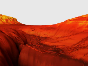 Cartoon mountain terrain with canyon and fissures 3D Model